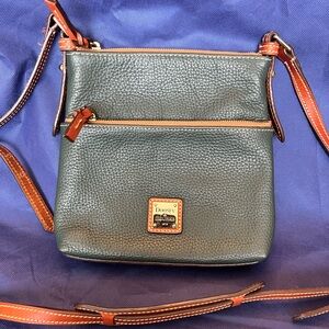 Dooney & Bourke Forest Green and Tan Crossbody Bag